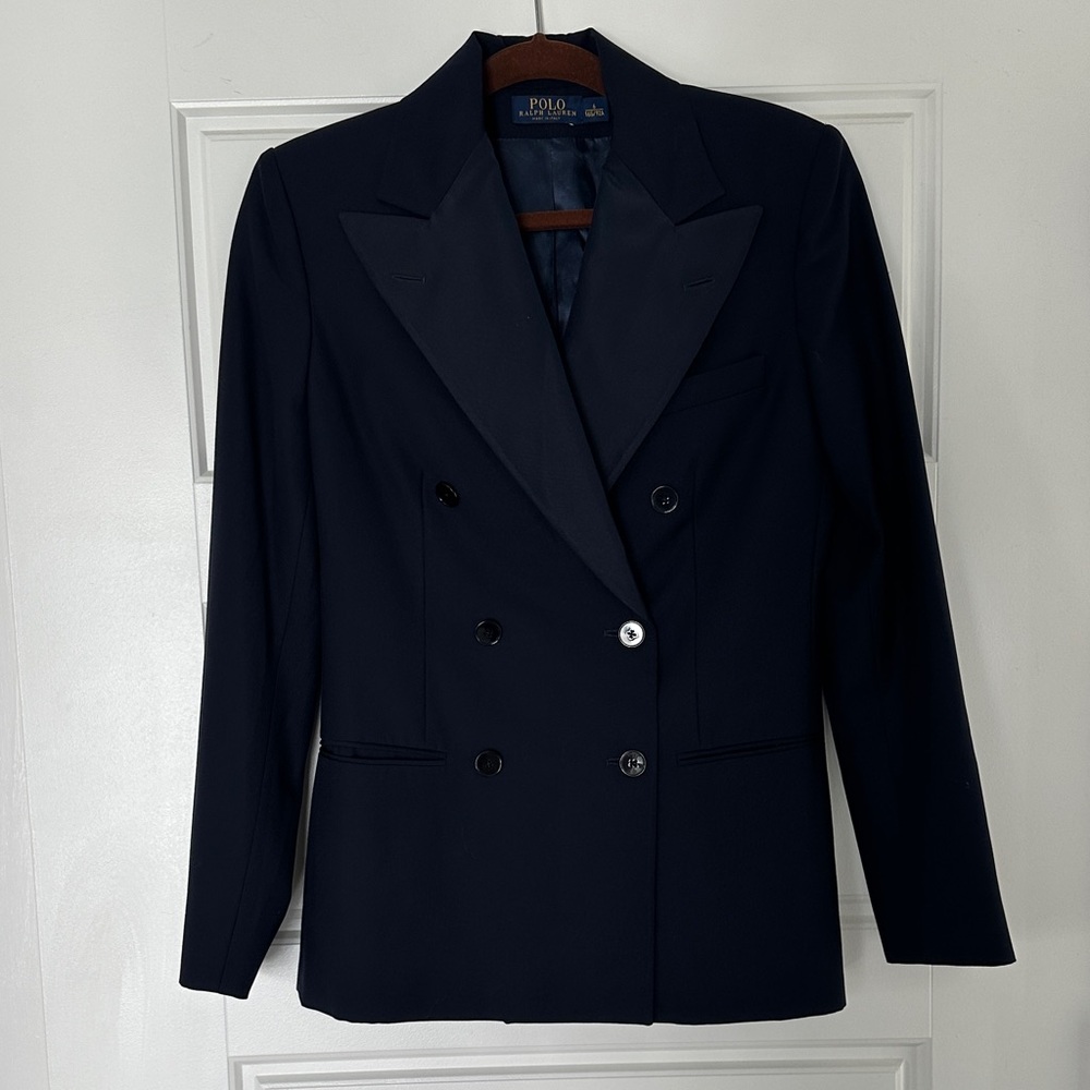 Polo by Ralph Lauren Navy Double-Breasted Blazer with Peak Lapels